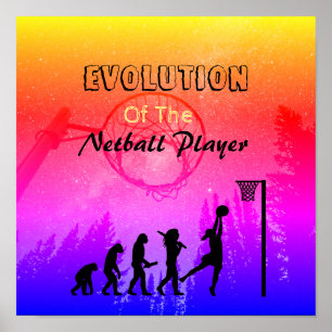 Lustiger Spieler-Evolutions-ThemaNetball Poster