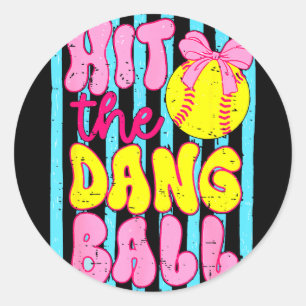 Lustiger Spieltags-Softball-Mutter-Team-Sport trif Runder Aufkleber