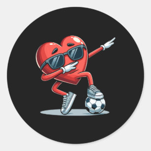 Lustiger Sport Grafik Fußballspieler mit coolen He Runder Aufkleber