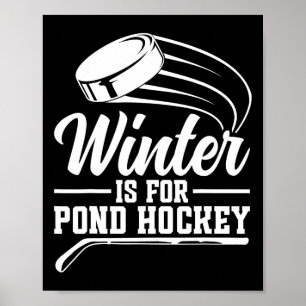 Lustiger Sport Teich Hockey Spieler Poster