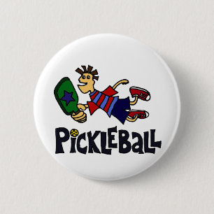 Lustiger springender Pickleball Typ Button