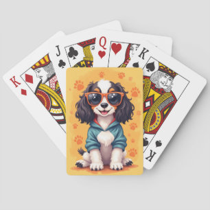 Lustiger Springer Spaniel Kawaii Hund Spielkarten