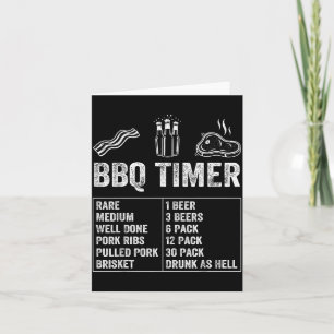Lustiger Spruch BBQ-Timer Bier Grill Papa Barbecue Karte