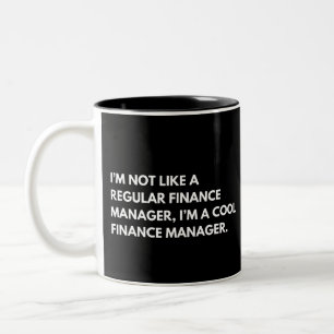 Lustiger Spruch des Finanzmanagers als Chef Zweifarbige Tasse
