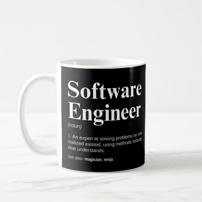 Lustiger Spruch für Software-Ingenieure Kaffeetasse (Links)