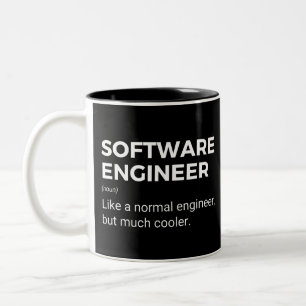 Lustiger Spruch für Software-Ingenieure Zweifarbige Tasse