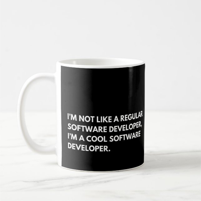 Lustiger Spruch für Softwareentwickler Kaffeetasse (Links)
