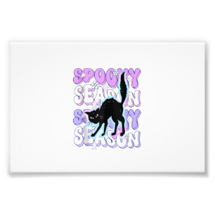 Lustiger Spruch Gruselzeit Halloween Katzenliebhab Fotodruck