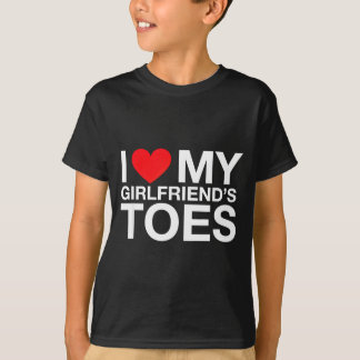 Lustiger Spruch Herz meine Freundin Zehen sarkasti T-Shirt