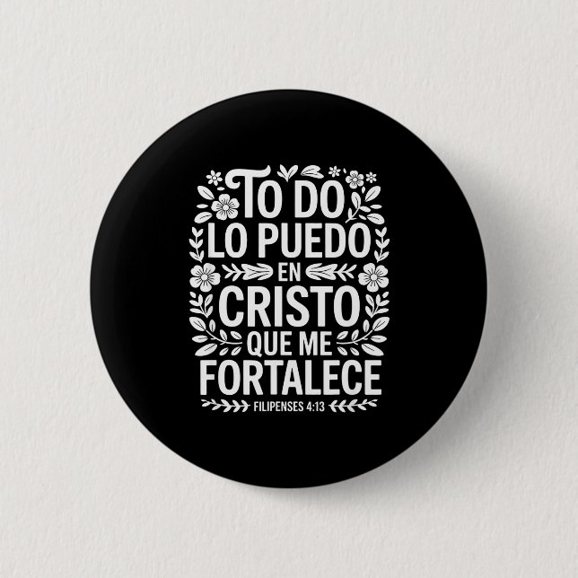 Lustiger Spruch ich kann alle Dinge durch Christus Button (Vorderseite)