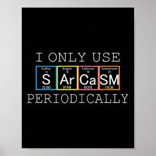 Lustiger Spruch Ich Verwende Sarkasmus Nur Periodi Poster