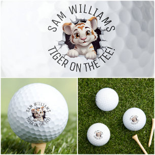 Lustiger Spruch & Name, Süßer Tiger, Für Ihn, Sie, Golfball