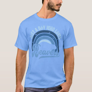 Lustiger Spruch Nur ein Junge, der einen Biber Bla T-Shirt