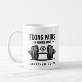 Lustiger Spruch Schwarz-Weiß Physiotherapie Kaffeetasse