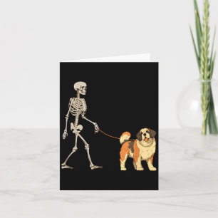 Lustiger St. Bernhard-Skelett-Hund, der Halloween Karte