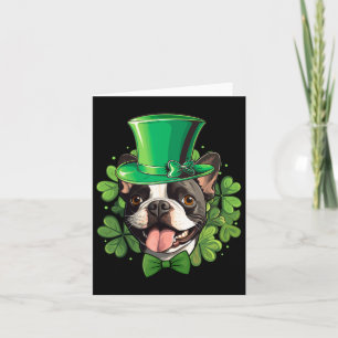 Lustiger St. Patrick Boston Terrier  Karte