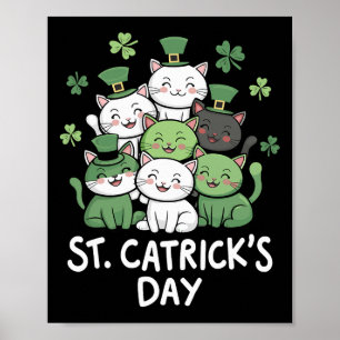 Lustiger St. Patricks Catricks Day Katzen St Patri Poster