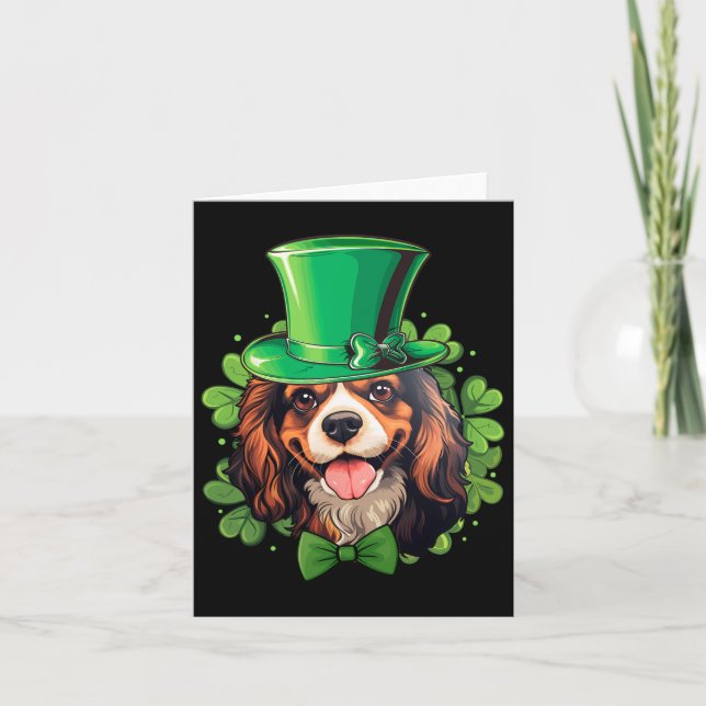 Lustiger St. Patricks Cavalier King Charles Spanie Karte (Vorderseite)
