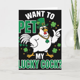 Lustiger St. Patrick's Day Huhn Will Mein Glück St Karte
