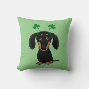 Lustiger St. Patrick's Day Hund Dachshund Shamrock Kissen