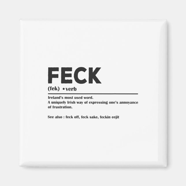 Lustiger St. Patricks Day Irischer Feck Definition Magnet (Vorne)