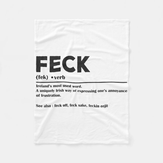 Lustiger St. Patricks Day Irish Feck Definition Fü Fleecedecke (Vorderseite)