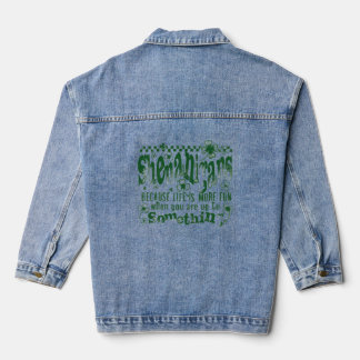 Lustiger St. Patrick's Day lustiger Traktor Jeansjacke
