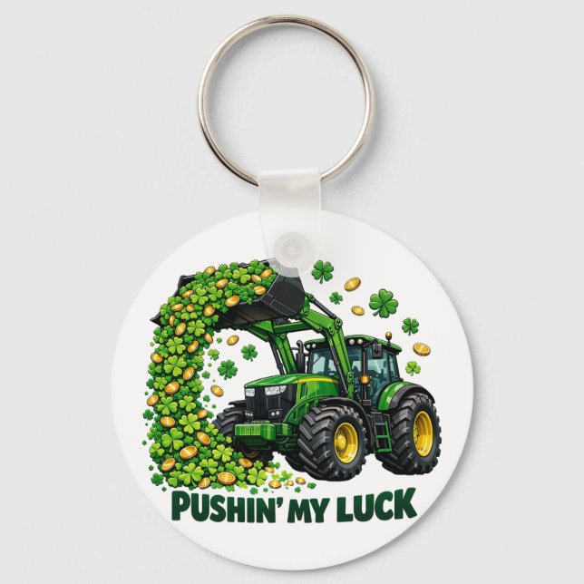 Lustiger St. Patrick's Day lustiger Traktor Schlüsselanhänger (Vorderseite)