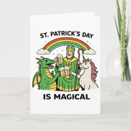 Lustiger St. Patricks Day Magischer Drache Einhorn Karte