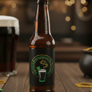 Lustiger St. Patrick's Day Unfug Bieretikett Bierflaschenetikett