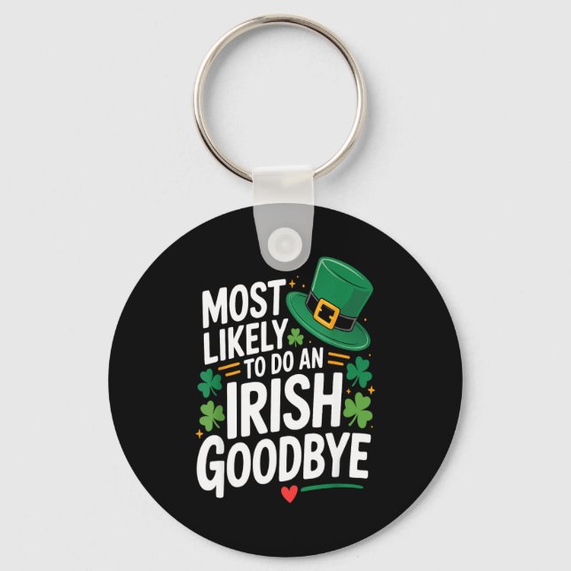 Lustiger St. Patrick's Day wahrscheinlich ein iris Schlüsselanhänger (Vorderseite)
