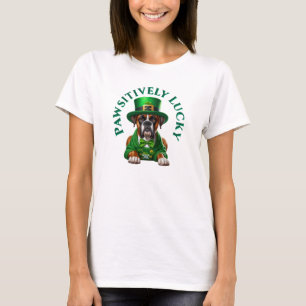 Lustiger St. Patrick's Hund Pawsitiv Glückspilz T-Shirt