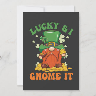 Lustiger St. Patrick's Lucky und ich Gnom es Irisc Einladung