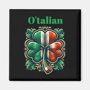 Lustiger St. Patricks Tag Irischer Italienischer O Magnet