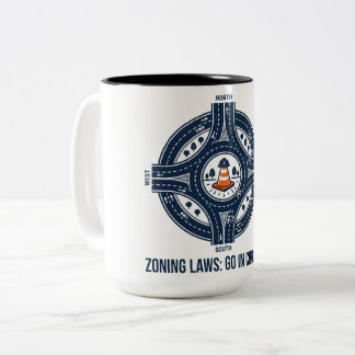 Lustiger Stadtplaner-Kreisel-Tasse Zweifarbige Tasse
