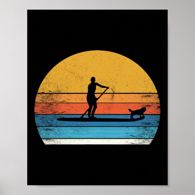 Lustiger Stand Up Paddle Board Hund Sup Paddling  Poster (Vorne)