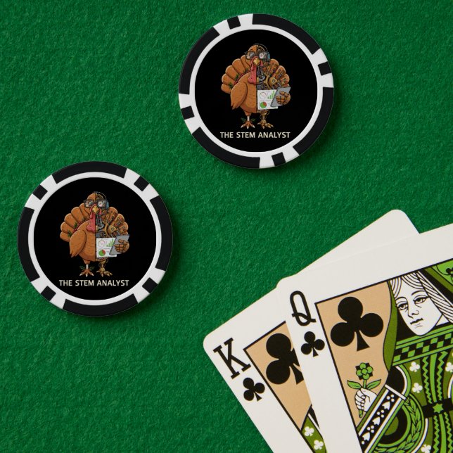 Lustiger STEM-Analyst-Roboter Truthahn-Erntedankfe Pokerchips (Pokertisch (doppelt))