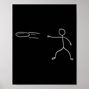 Lustiger Stickman Disc Golf Spieler Sportliebhaber Poster