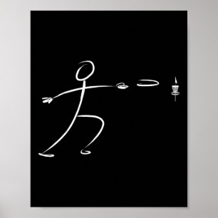 Lustiger Stickman-Disc-Golf-Spieler wirft Disc-Gol Poster