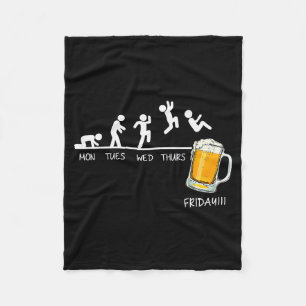 Lustiger Stickman Springt Bier Tage Der Woche Frei Fleecedecke