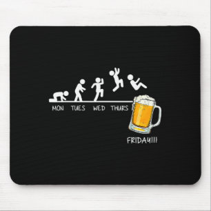 Lustiger Stickman Springt Bier Tage Der Woche Frei Mousepad