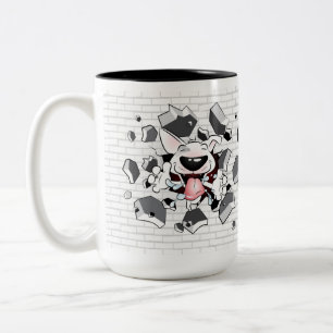 Lustiger Stier-Terrier-Cartoon "Bruch durch" Tasse