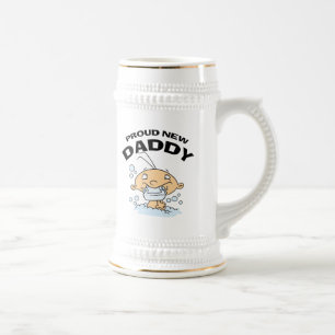 Lustiger stolzer neuer Vati Bierglas