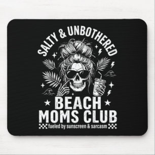 Lustiger Strand-Mutter-Club-Skelett salzig und unb Mousepad