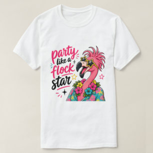Lustiger Strand rosa Flamingo T-Shirt