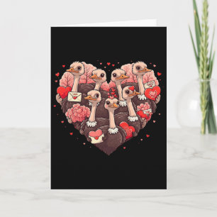 Lustiger Straußenherz Valentinstag Strauß Damen He Karte