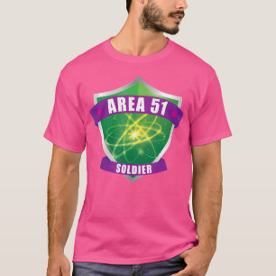 Lustiger Sturmgebiet 51 Alien-Soldat-Schild Ufo-Gl T-Shirt