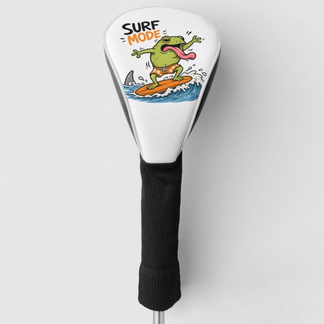 Lustiger Surf-Modus-Frosch|Lustiger Frosch Sommer  Golf Headcover (Vorderseite)