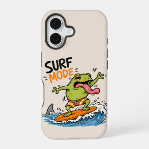 Lustiger Surf-Modus-Frosch Lustiger Frosch Sommer  iPhone 16 Hülle