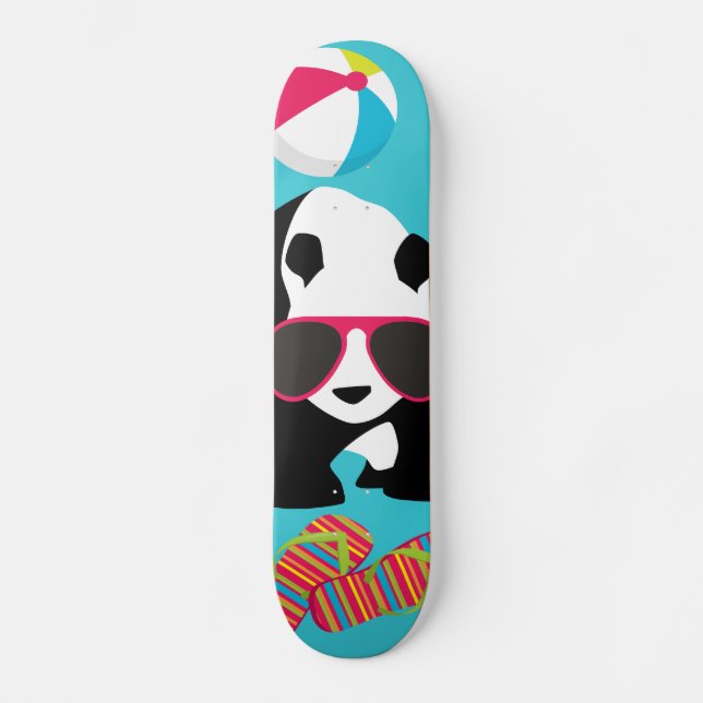 Lustiger surfende Panda-Bärn-Strand-Gammler-coole Skateboard (Vorderseite)